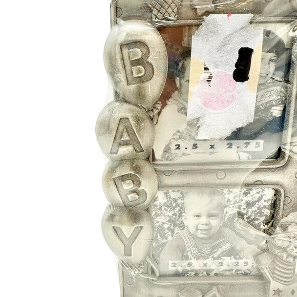 Regent Gallery 5-Opening Baby Picture Frame 9x7 Pewter Finish Easel Back NIP - Picture 2 of 6